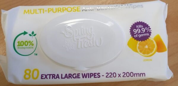 Spring Fresh Multi Purpose Anti-bacterial Wipes 80pk