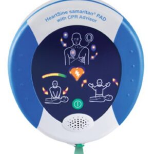 HeartSine Defibrillator SAM 500P with leather case adult pads and battery