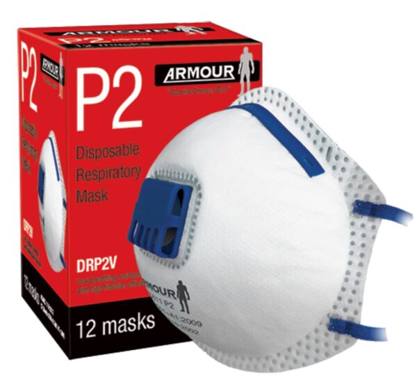 Armour® Disposable Respirator Valve Mask - P2 - BOX OF 12